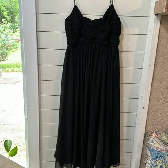 black flowy midi dress Women's Black Sleeveless Midi Dress + Smocked Dress main image 0